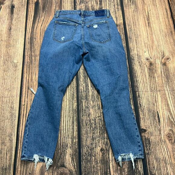 Abercrombie & Fitch Women's High Rise Distressed Mom Jeans Size 27/4 Blue - Picture 4 of 4